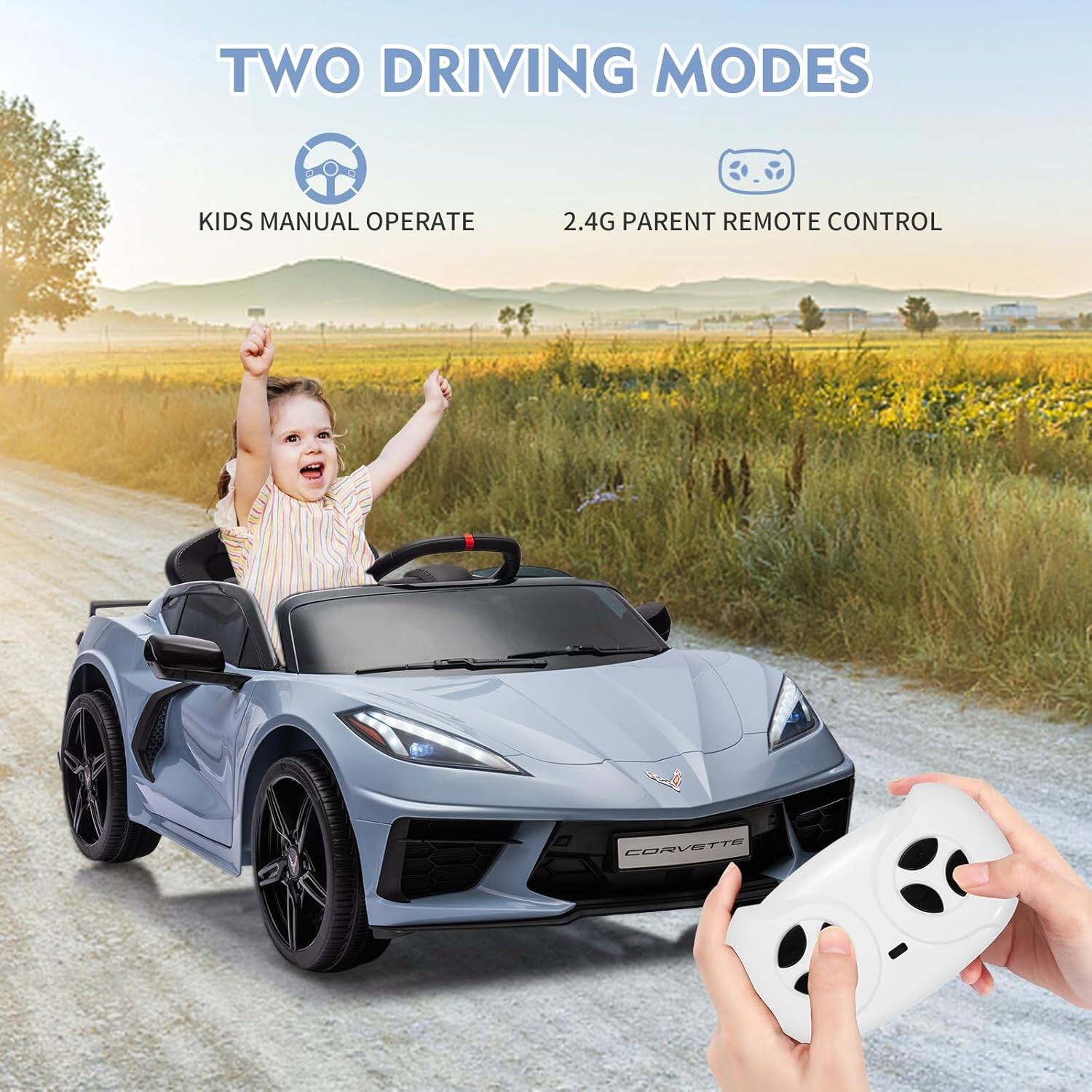 TWO DRIVING MODES

KIDS MANUAL OPERATE

2.4G PARENT REMOTE CONTROL