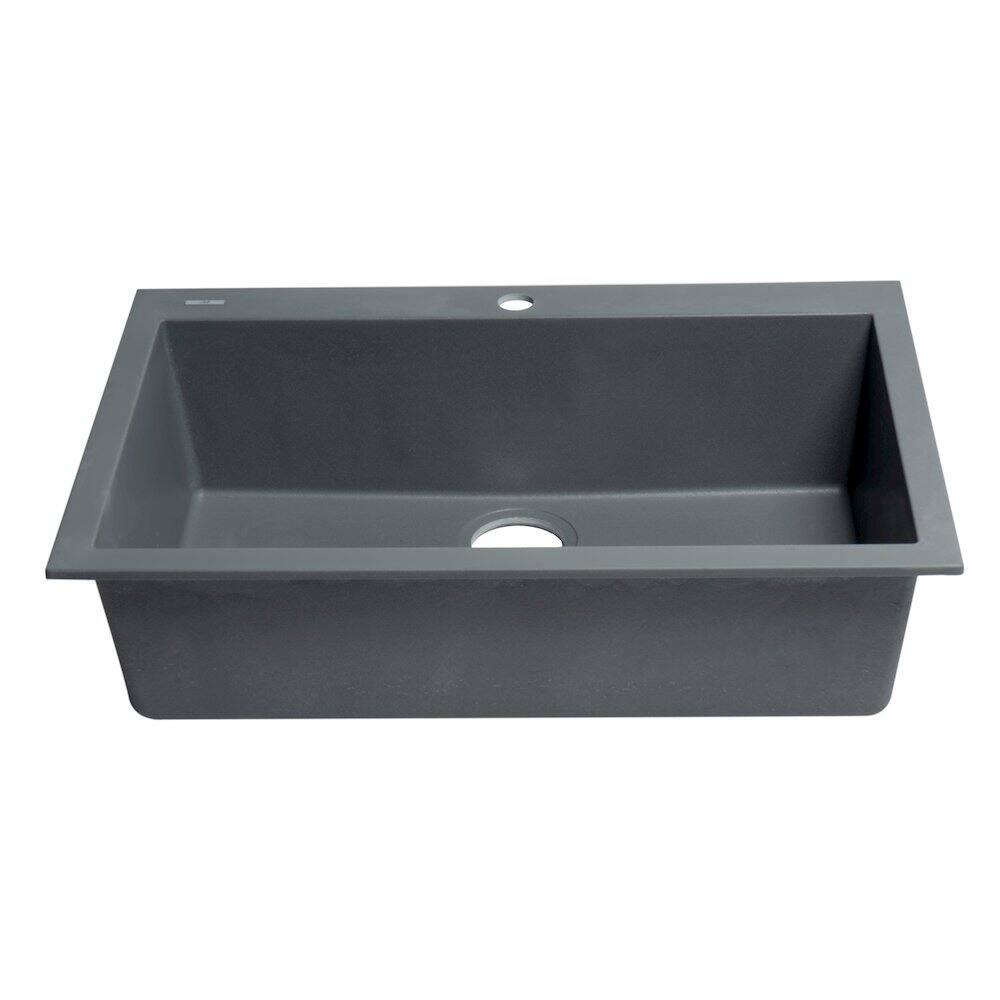 Alt View 3. Alfi - ALFI brand Titanium 30 Drop-In Single Bowl Granite Composite Kitchen Sink - Titanium.