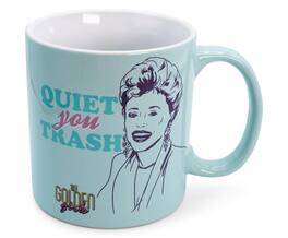 Silver Buffalo - The Golden Girls "Quiet You Trash" Ceramic Mug | Holds 20 Ounces - Blue