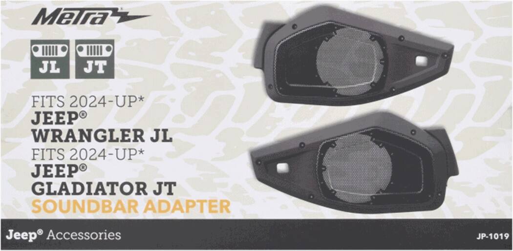 Melra JL JT FITS 2024-UP* R JEEP WRANGLER JL FITS 2024-UP* R JEEP GLADIATOR JT SOUNDBAR ADAPTER R Jeep Accessories JP-1019