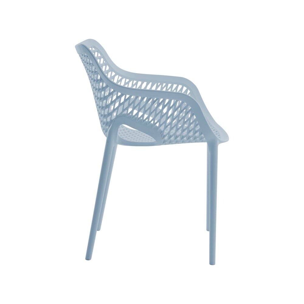 Alt View 1. Meridian Furniture - Mykonos Sky Blue Outdoor Patio Dining Chair, Set of 4 - Sky Blue.