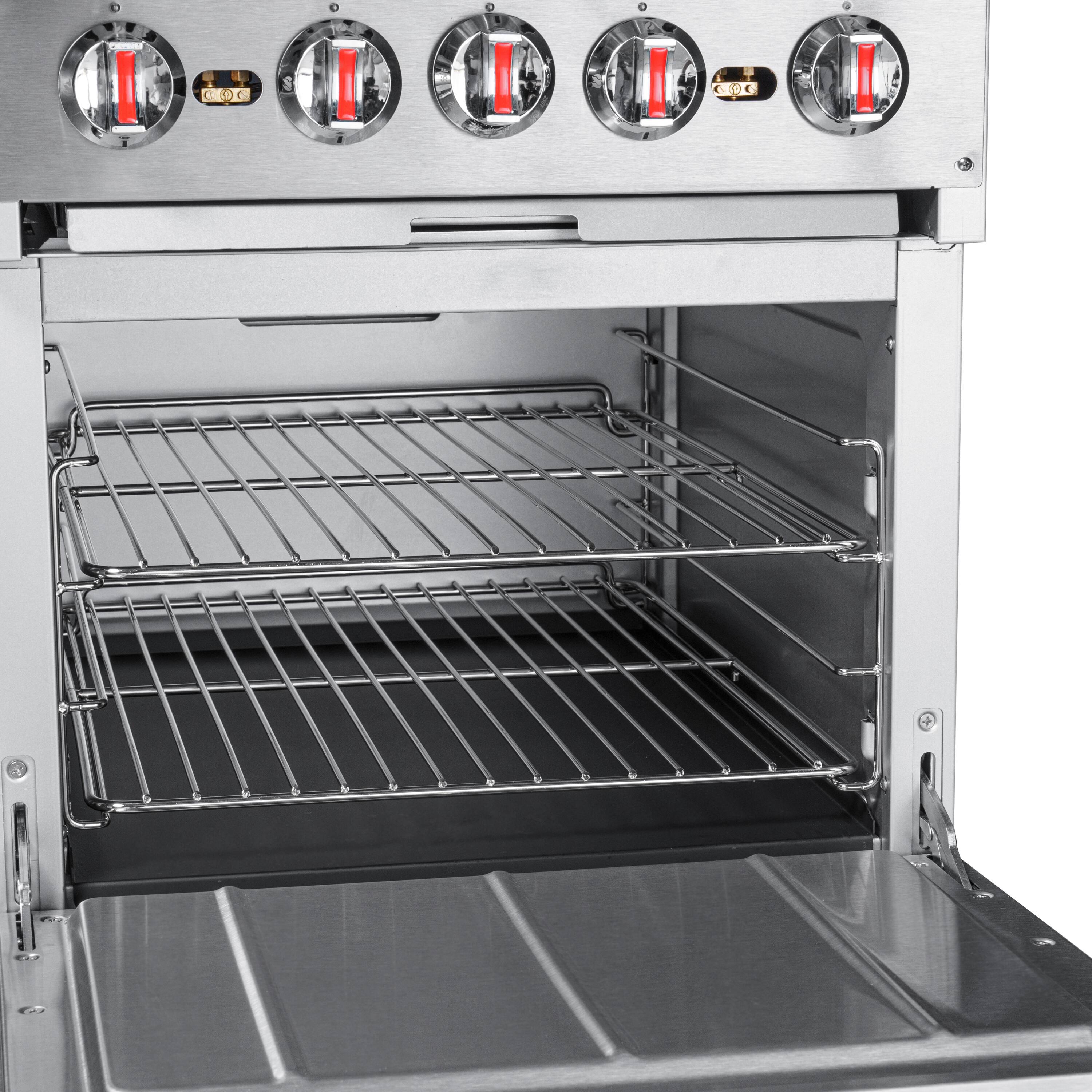 Alt View 5. Koolmore - 24 in. 4 Burner Commercial Liquid Propane Range with Oven in Stainless-Steel (KM-CR24-LP) - Stainless Steel.