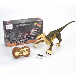 JuzToys - Remote Control Dinosaur Toy, Velociraptor RC Dino Toy with 3D Eye LED Light, Roaring & Shaking Head – - Yellow