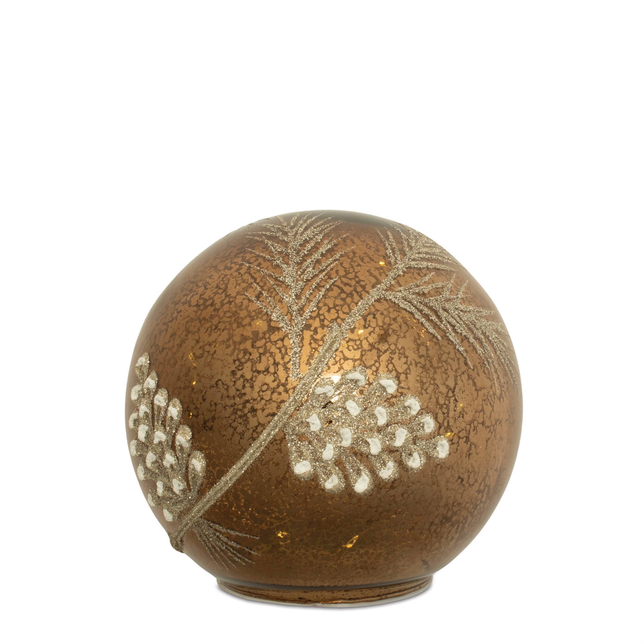 Back. BreeBe - LED Pinecone Globe (Set of 2) - Brown, Gray.