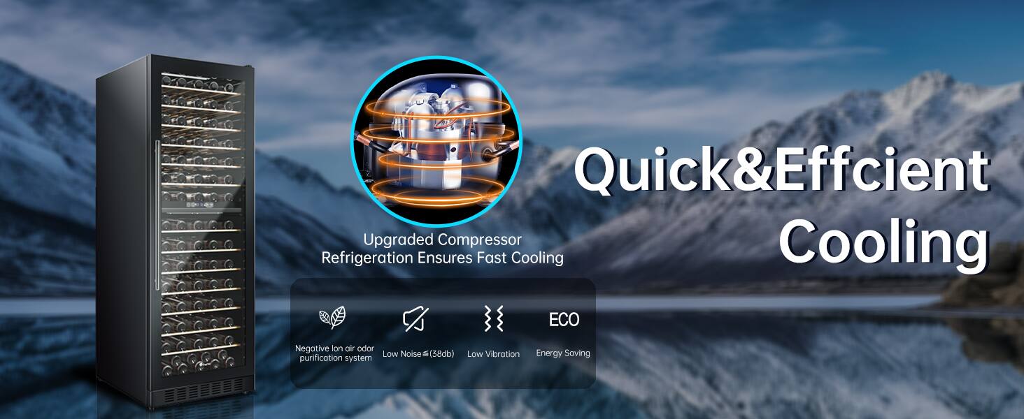 Quick & Efficient Cooling

Upgraded Compressor Refrigeration Ensures Fast Cooling

ECO
- Negative ion air odor purification system
- Low Noise (38dB)
- Low Vibration
- Energy Saving