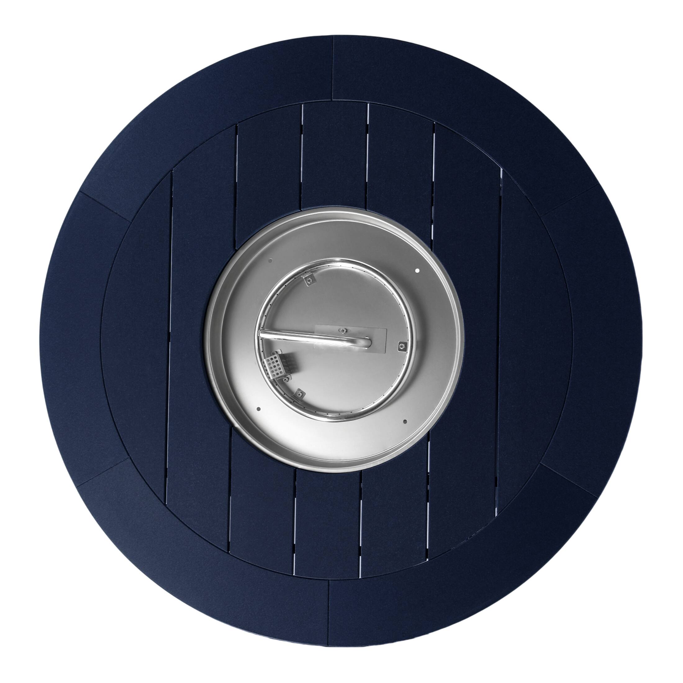 Alt View 2. WestinTrends - WestinTrends Helios 47" Modern Outdoor Patio Propane Round Counter Height Fire Pit Table - Navy Blue.