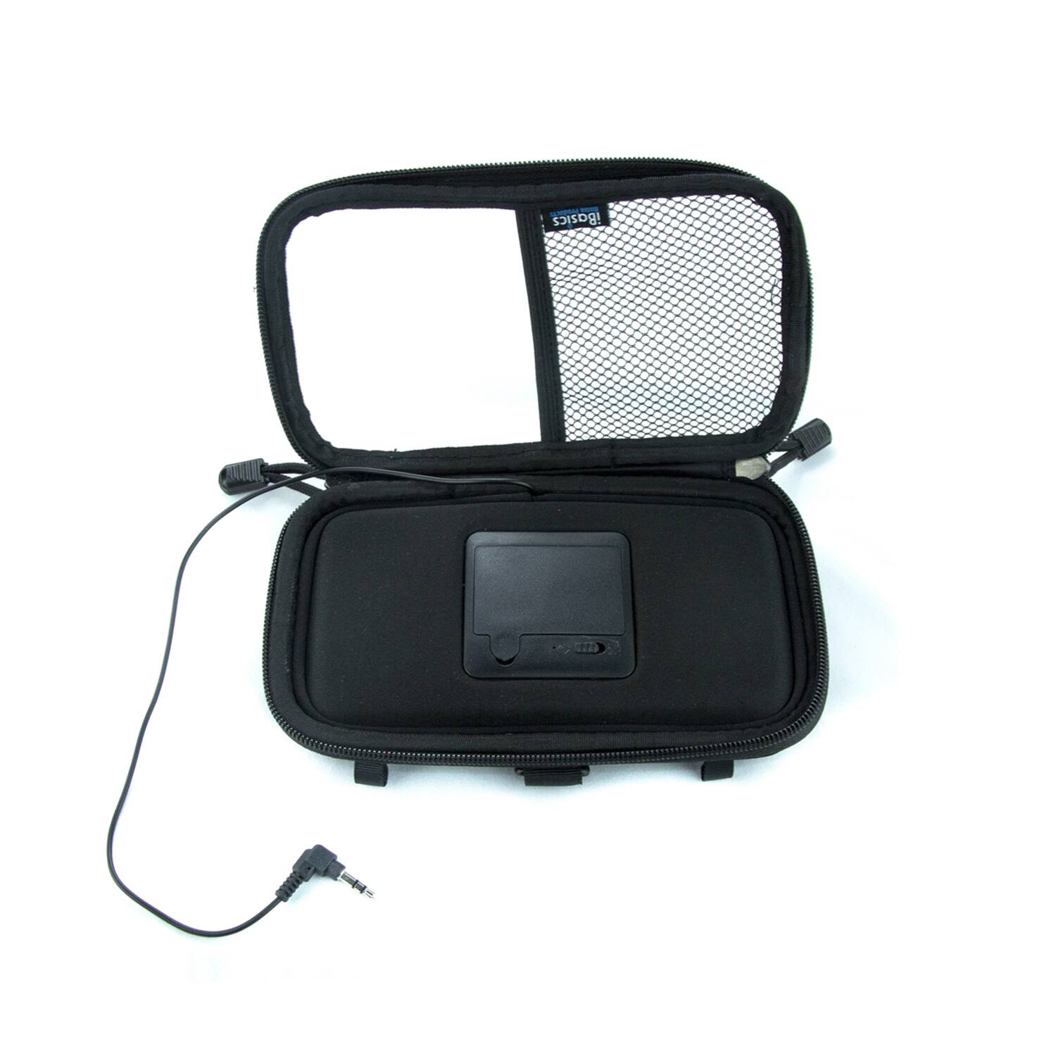 Angle. iBasics - Touch-Sensitive Smartphone Speaker Pouch – Portable Wired Stereo Case With 3.5mm AUX for iPhone & Android - Black.