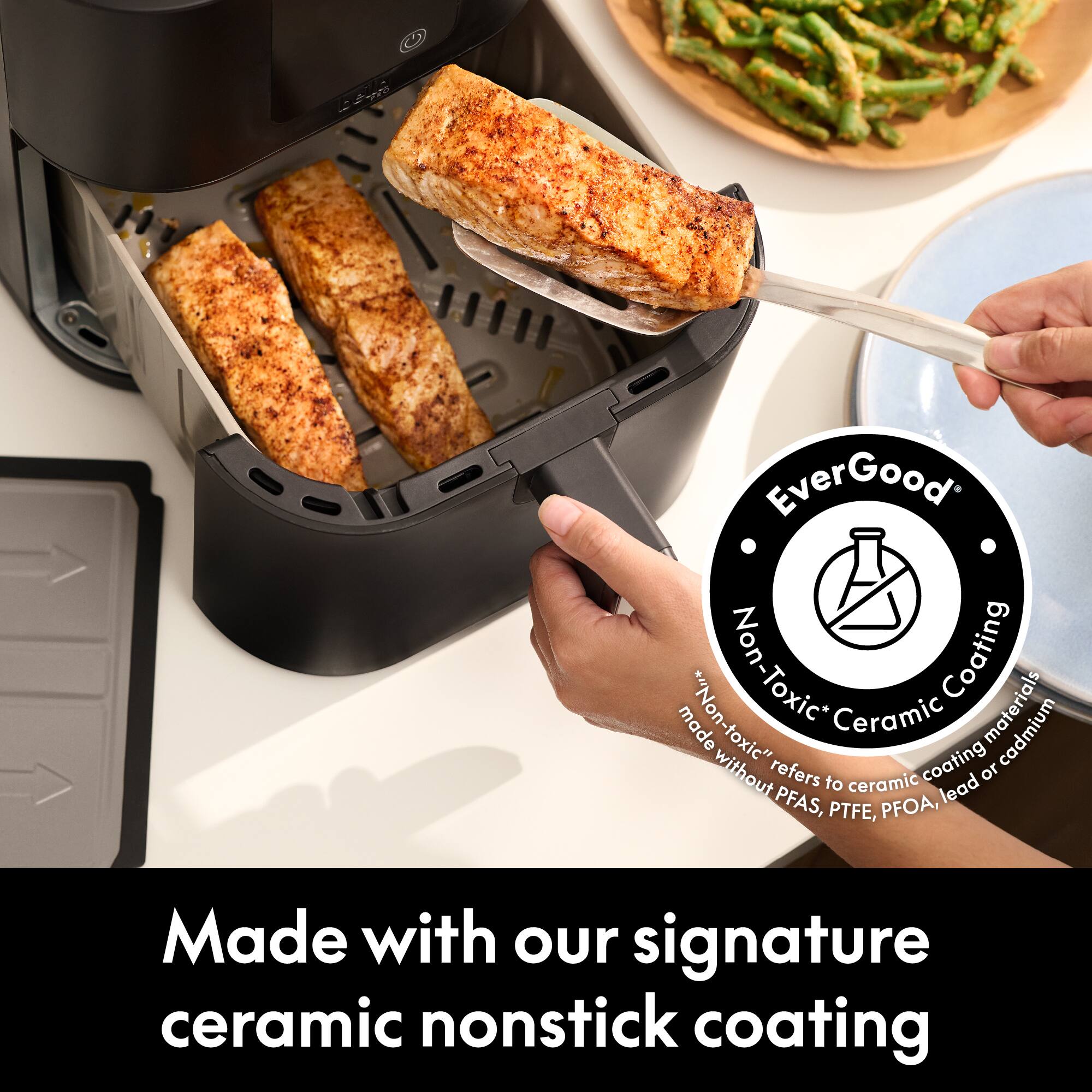 EverGood! made *"Non-toxic" Non-Toxic Ceramic Coating materials cadmium without refers to ceramic coating lead or PFAS, PTFE, PFOA, Made with our signature ceramic nonstick coating