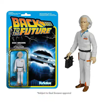 A WARNING: CHOKING HAZARD - SMALL PARTS. Not for children under 3 years.
BACK TO THE FUTURE
DOC BROWN
3.34 INCH FULLY POSABLE ACTION FIGURE
*Subject to final licensor approval