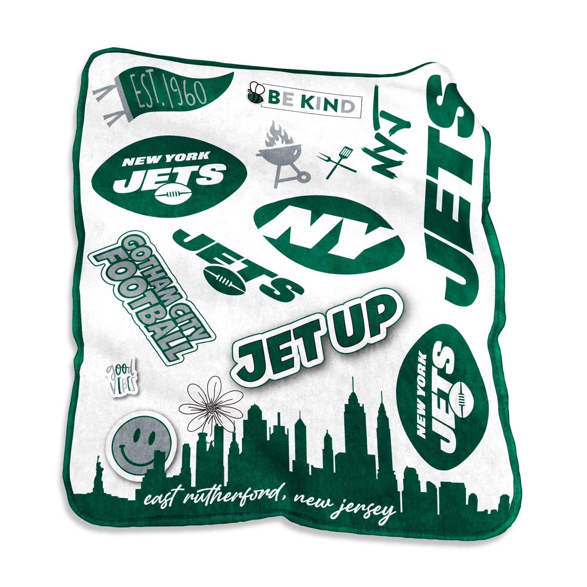 Logo Brands - 50'' x 60'' Native Raschel Plush Throw Blanket - Multicolor