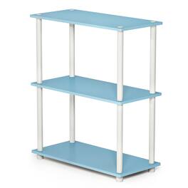 Furinno - Turn-N-Tube 3-Tier Compact Multipurpose Shelf Display Rack, Light Blue/White - Light Blue/White
