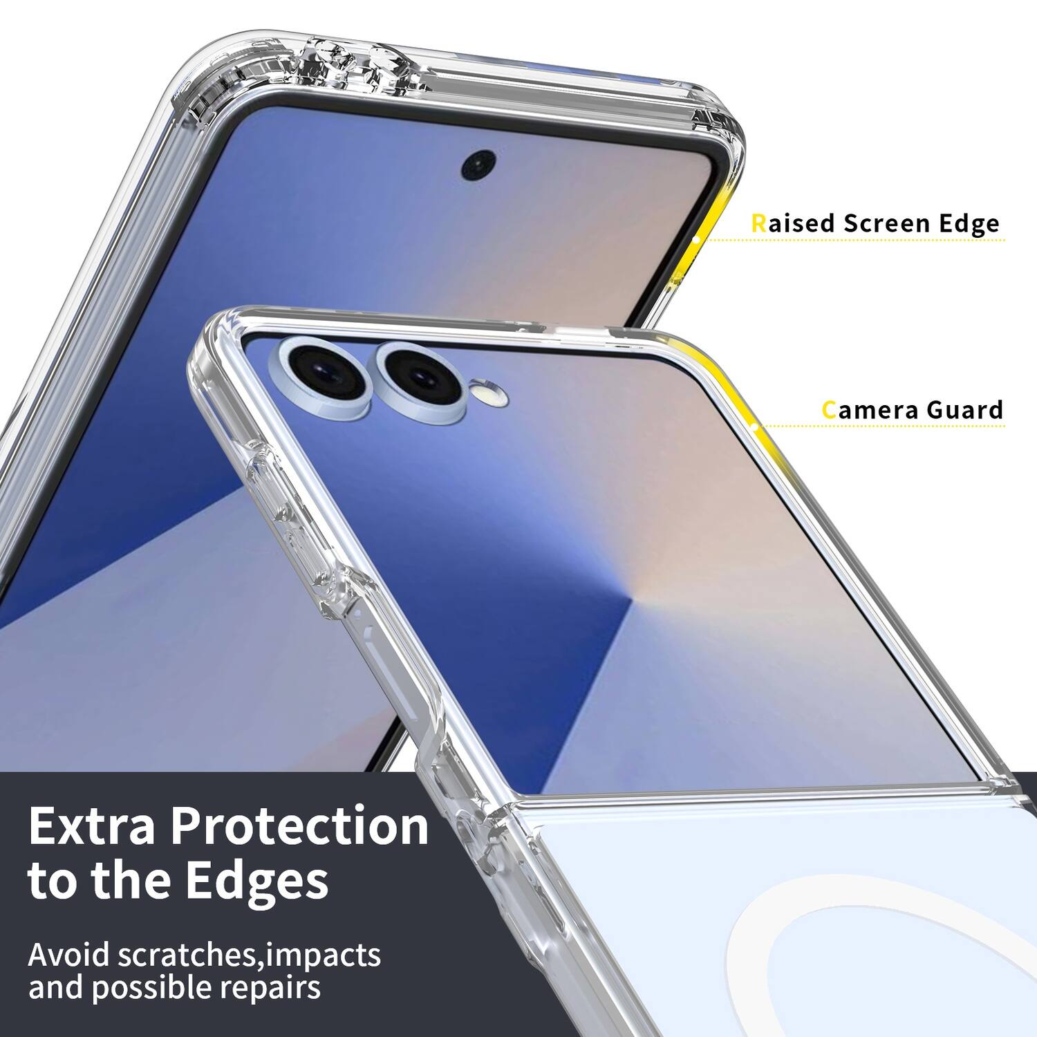 Raised Screen Edge Camera Guard  
Extra Protection to the Edges  
Avoid scratches, impacts and possible repairs