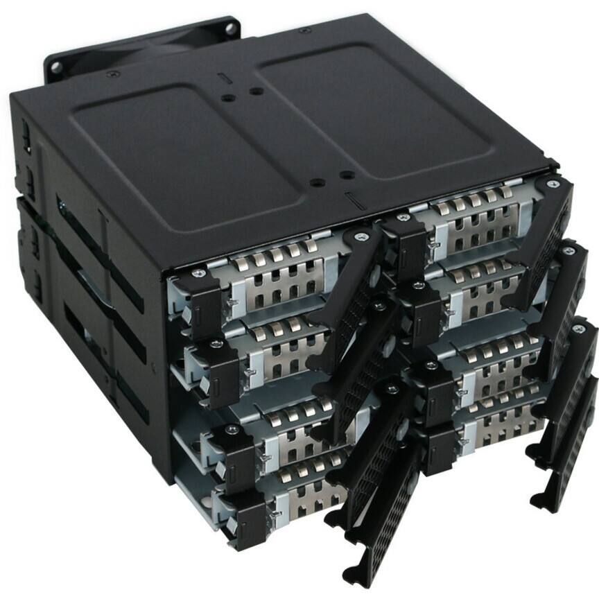 Alt View 3. Icy Dock - Icy Dock ToughArmor MB508SP-B Drive Enclosure for 5.25" - Mini-SAS HD Host Interface Internal - Black - 8 x HDD.