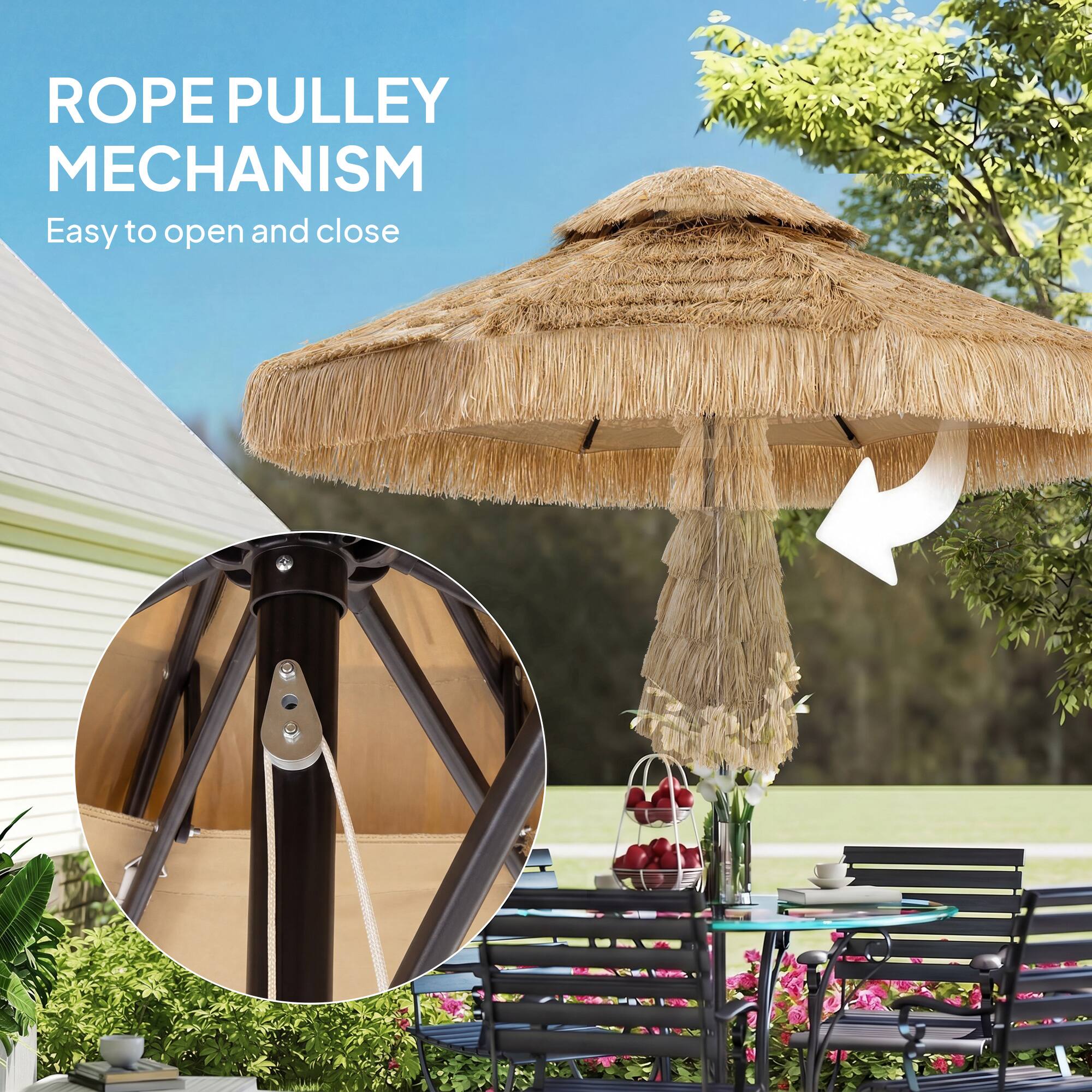 ROPE PULLEY MECHANISM  
Easy to open and close