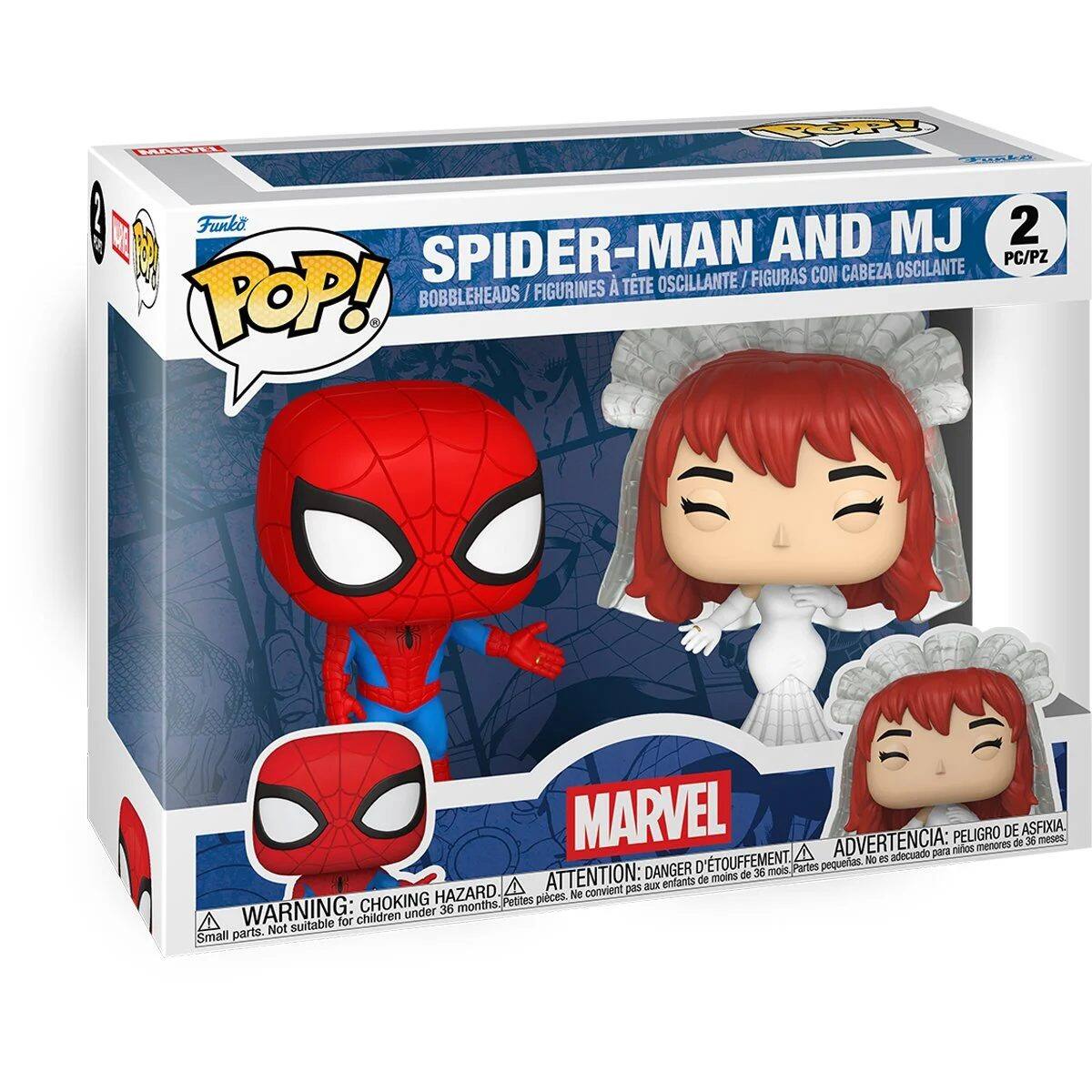 TAPCAA YePH 1 Funko MJ 2  
SPIDER-MAN AND MJ  
FIGURAS CON CABEZA OSCILANTE / POP! BOBBLEHEADS  
ADVERTENCIA: PELIGRO DE ASFIXIA  
DANGER: CHOKING HAZARD  
ATTENTION: DANGER D'ÉTOUFFEMENT  
WARNING: Small parts. Not suitable for children under 36 months.
