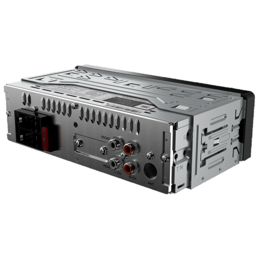 The text on the image appears to be a bit distorted and unclear. However, based on the context and typical labeling on audio equipment, here is a corrected and grouped version:

- PREAMP
- FRONT
- REAR
- L-CH
- R-CH
- ANT

These labels are likely indicating the different channels and inputs for the audio equipment.