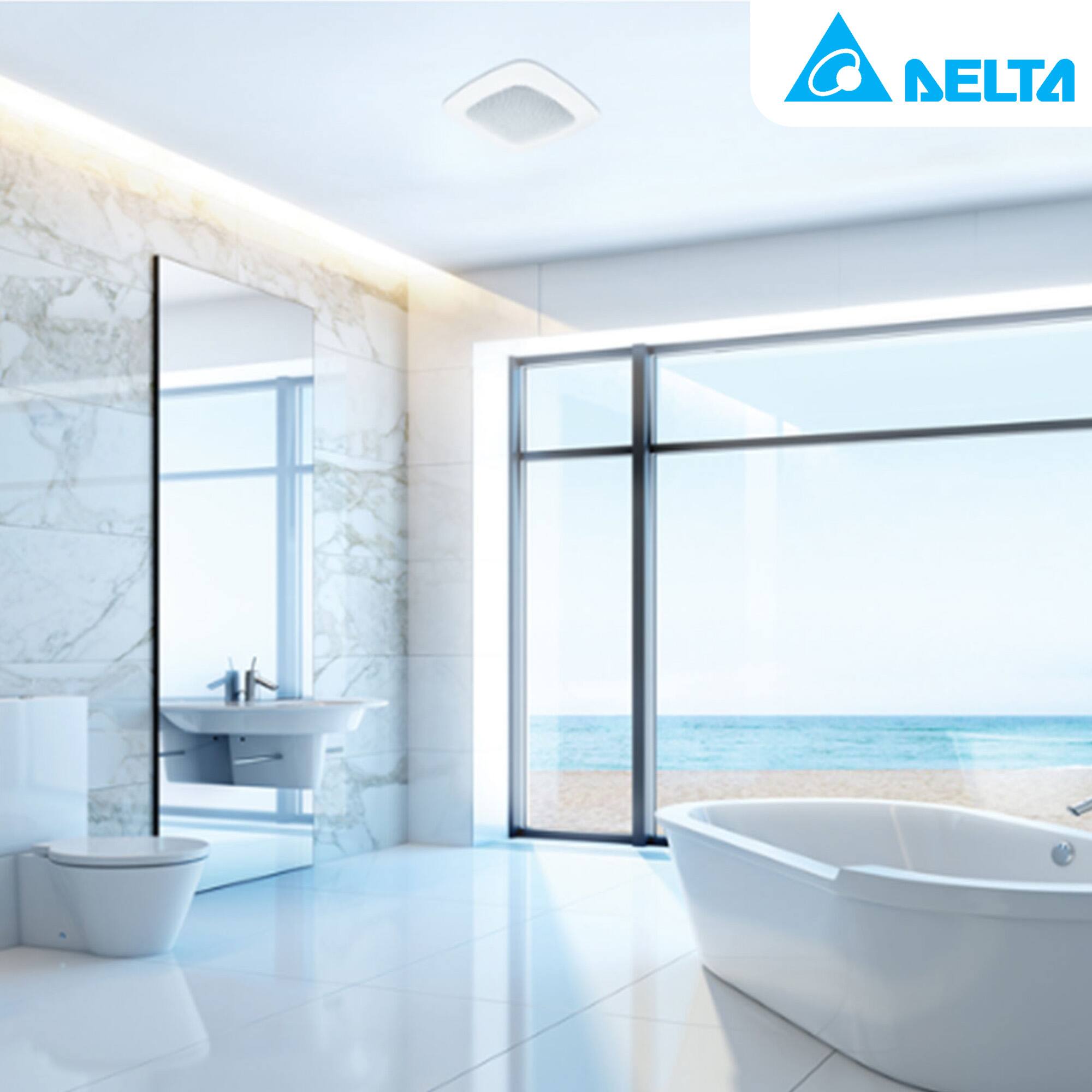 Alt View 2. Delta Breez - Delta Breez Signature 110 CFM Ceiling Exhaust Fan with Bluetooth Stereo Speaker - White.