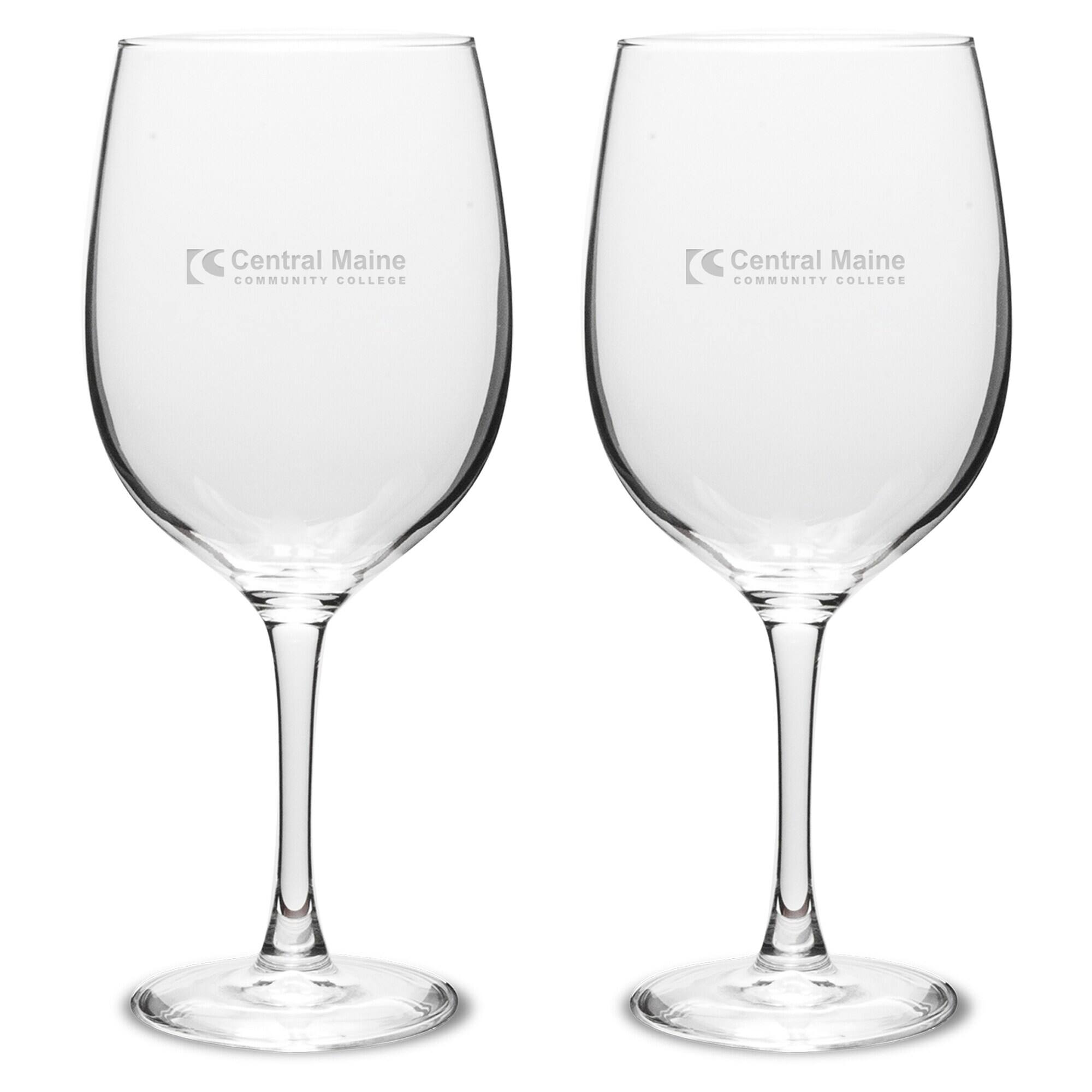 Jardine - Central Maine Community College Two-Piece 19oz. Traditional Wine Glass Set - Multicolor