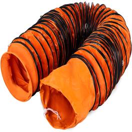 VEVOR - 7.6 M/25 FT PVC Flexible Duct Hosing with S Hook and Steel Support Coils for 203 MM/8 Inch Diameter Exhaust Fan - Orange