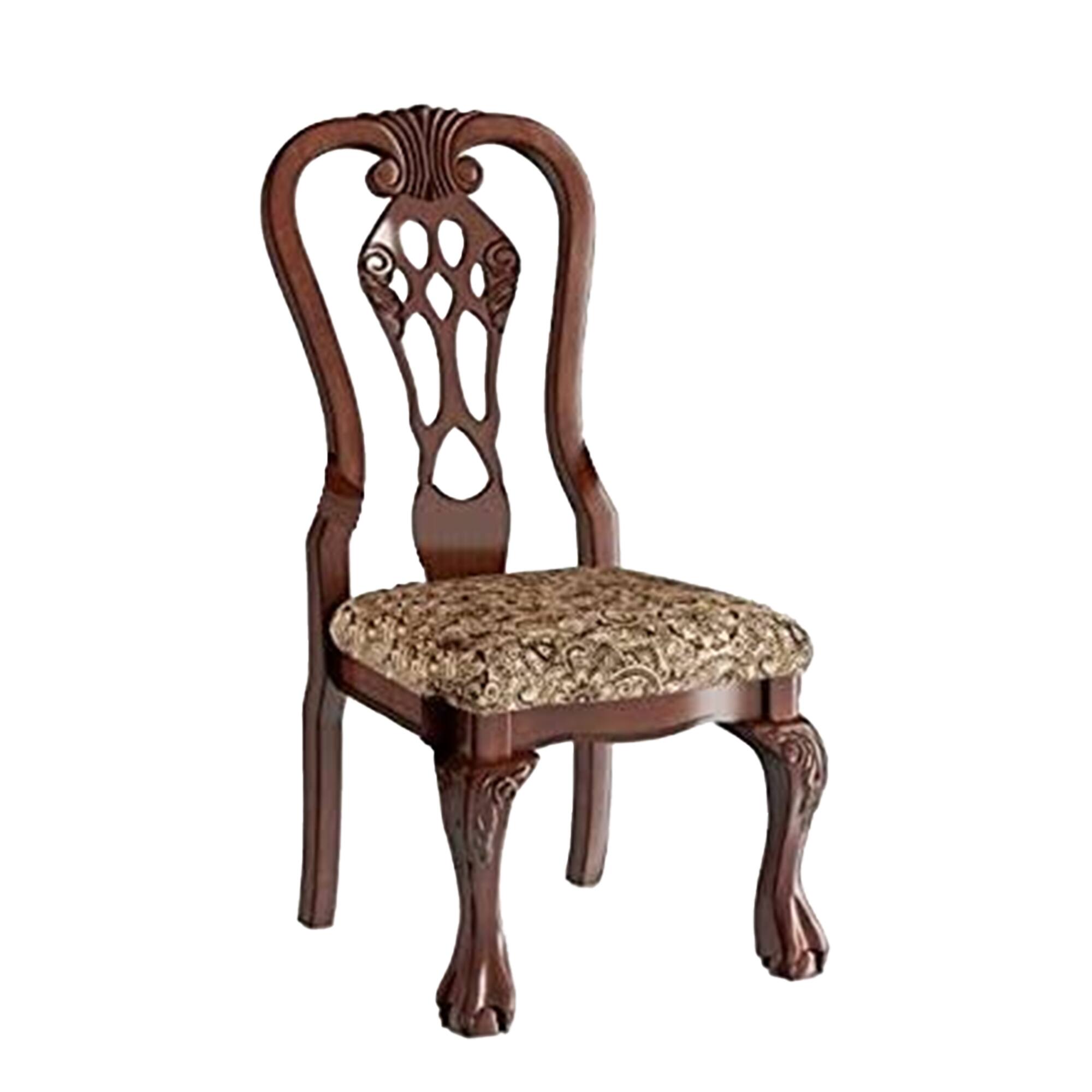 Alt View 1. Manhattan Lane - Mina 5pc Dining Table n Chair Set, 48 Inch Round Cherry Brown Wood Top - Brown.