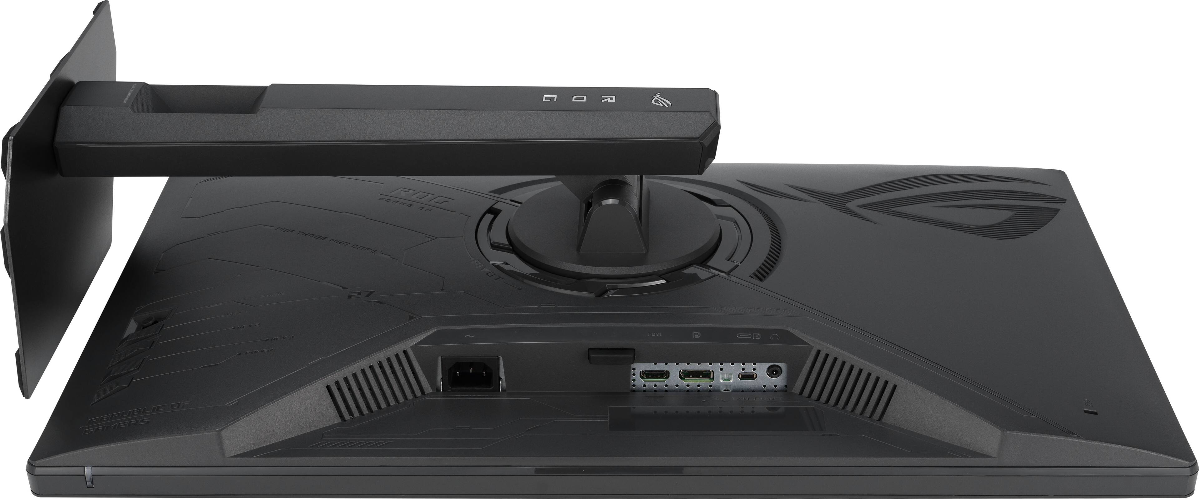 Sure, here is the corrected and grouped text from the image:

**Top Left:**
- ROCCAT
- KONE XTD

**Top Right:**
- ROCCAT
- KONE XTD

**Bottom Left:**
- ROCCAT
- KONE XTD

**Bottom Right:**
- ROCCAT
- KONE XTD

**Ports and Indicators:**
- USB
- HDMI
- DisplayPort
- Power Indicator
- Charging Indicator

**Additional Text:**
- "ROCCAT"
- "KONE XTD"