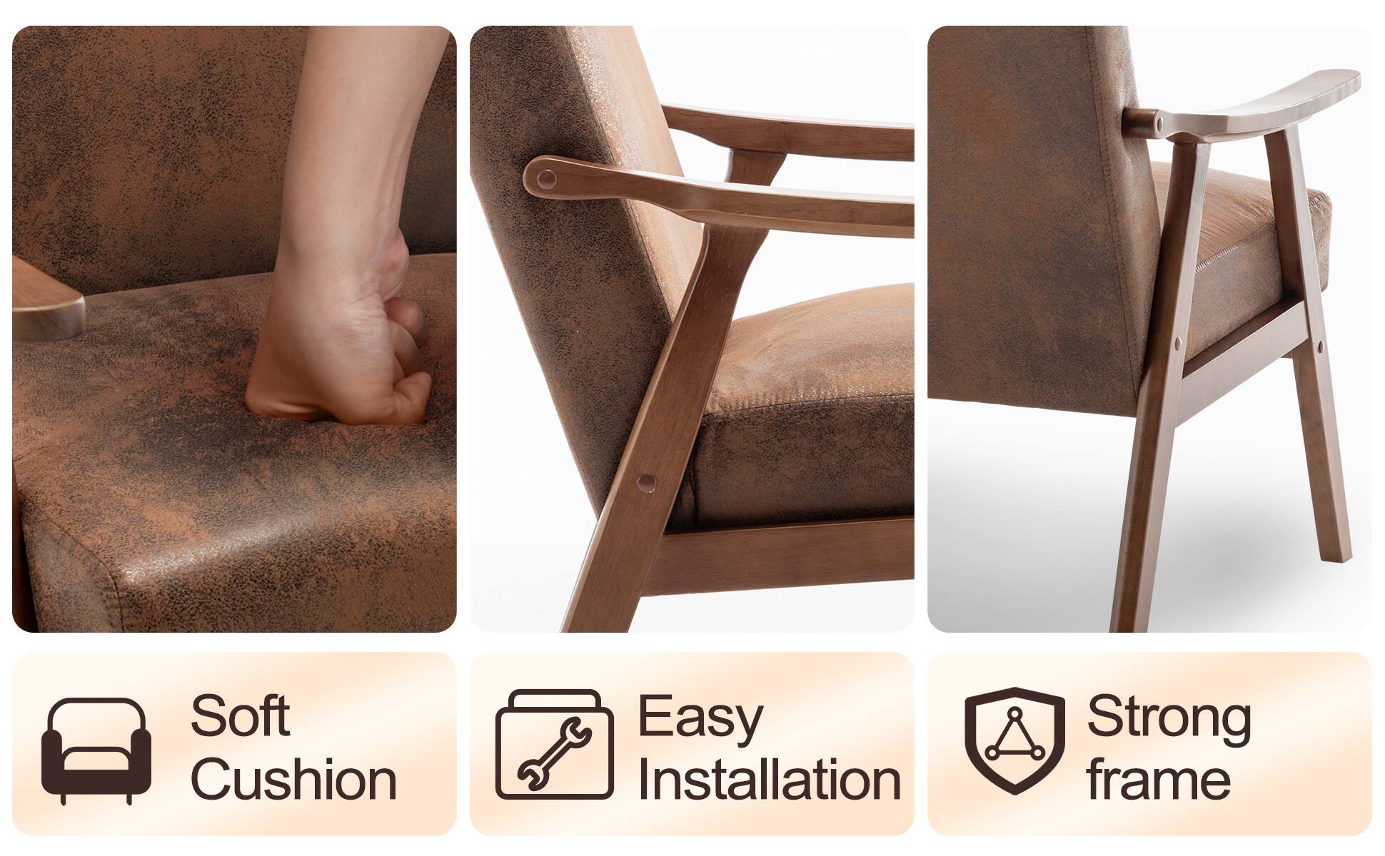 Soft Cushion  
Easy Installation  
Strong Frame