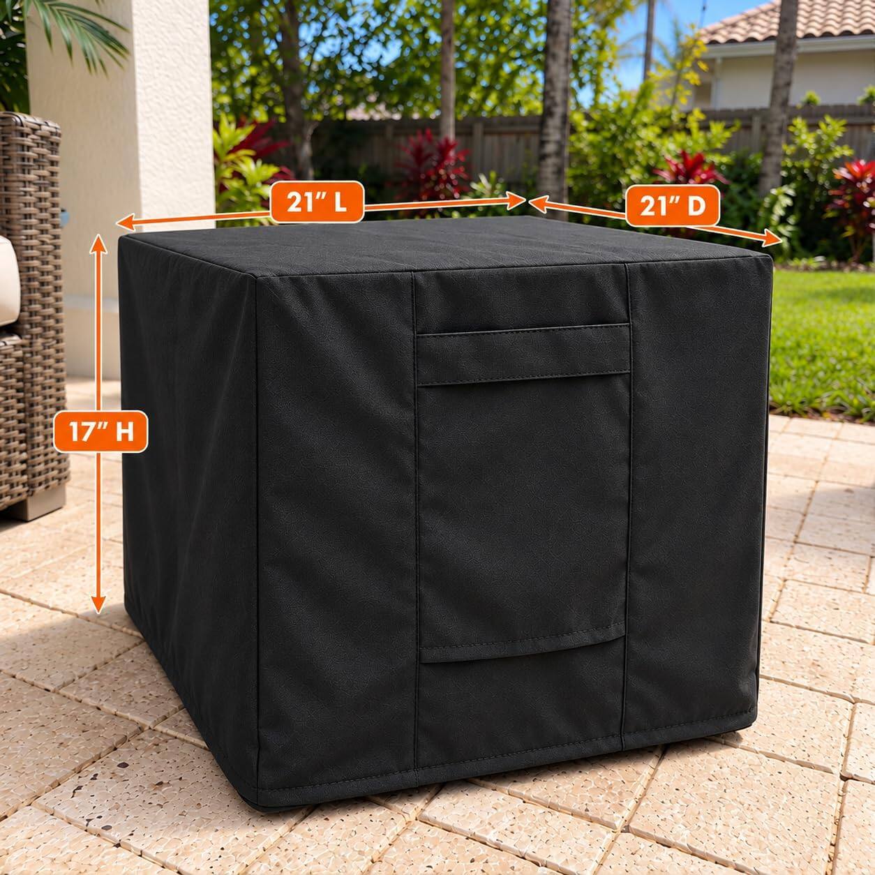 KHOMO GEAR Outdoor Ottoman Cover Waterproof, Square Patio Ottoman and ...