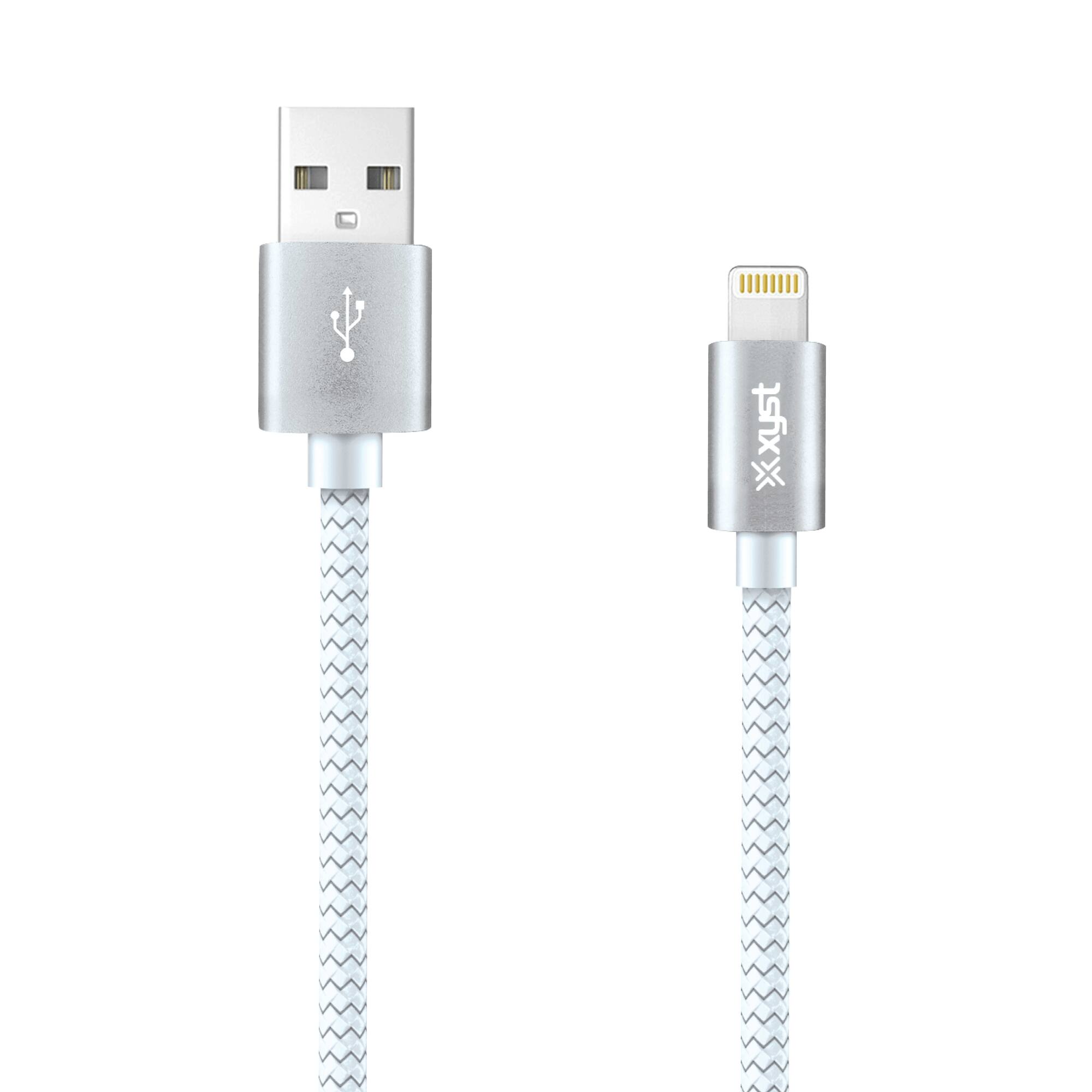 Alt View 5. Xyst - Charge and Sync USB to USB-C Braided Cable 10Ft - White.