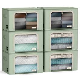 Sorbus - Storage Bins with Metal Frame - Stackable & Foldable Clothes Organizer Bags - Oxford Fabric Storage Containers - Teal