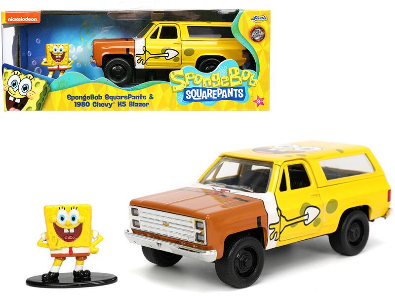 Jada - 1980 Chevrolet K5 Blazer with SpongeBob SquarePants Diecast Figurine "Hollywood Rides" Series 1/32 - Multi