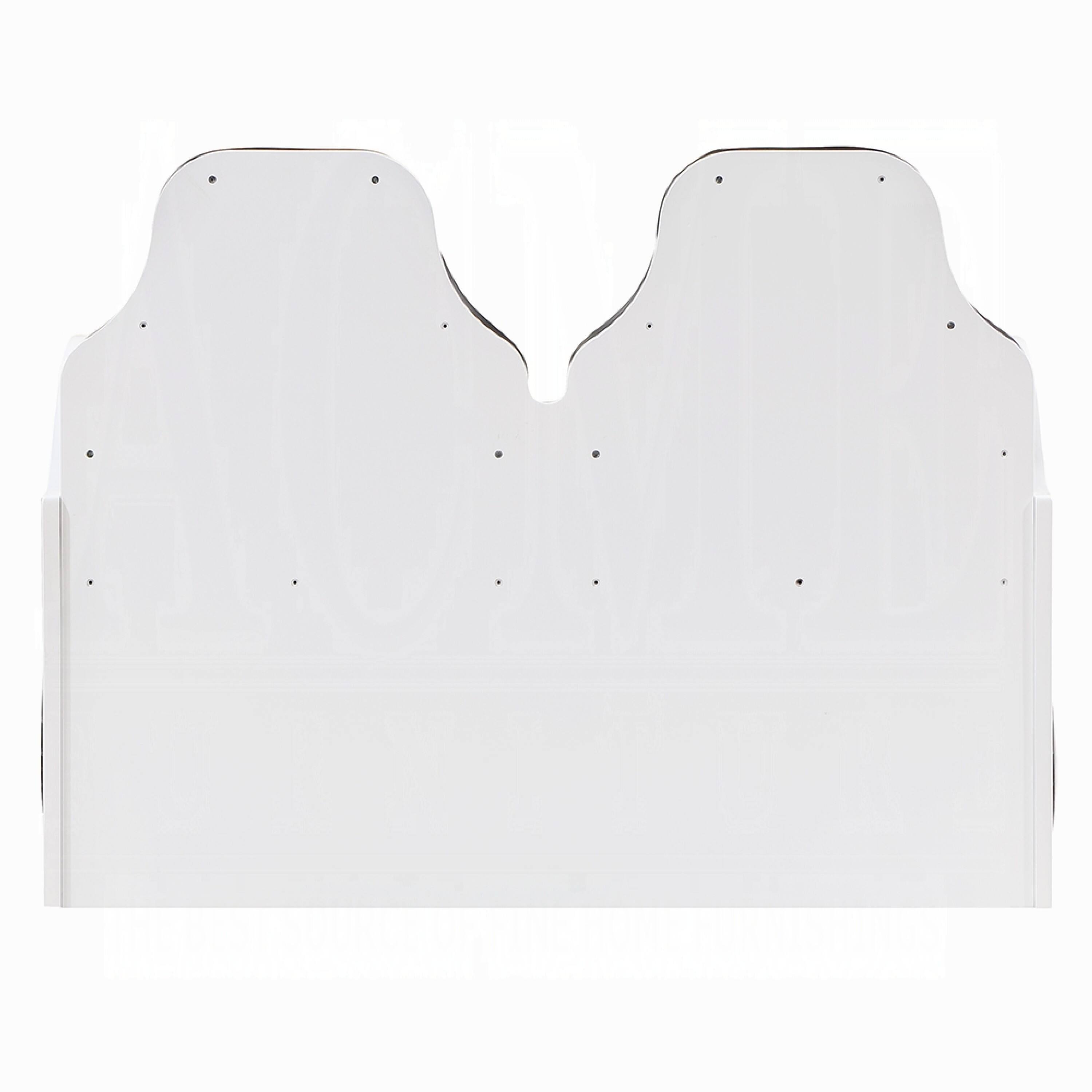 Alt View 3. Manhattan Lane - Corey Twin Size White Car Bed, Wheel Trim, Built-In LED, White Wood - White, Black.