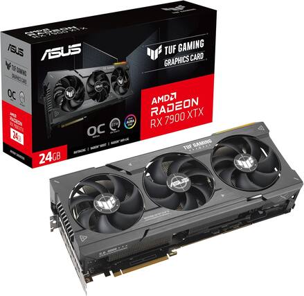 ASUS TUF GAMING GRAPHICS CARD
AMD RADEON RX 7900 XTX
24GB
OC
RADEON BOOST | RADEON ANTI-LAG
AURA
RAYTRACING
