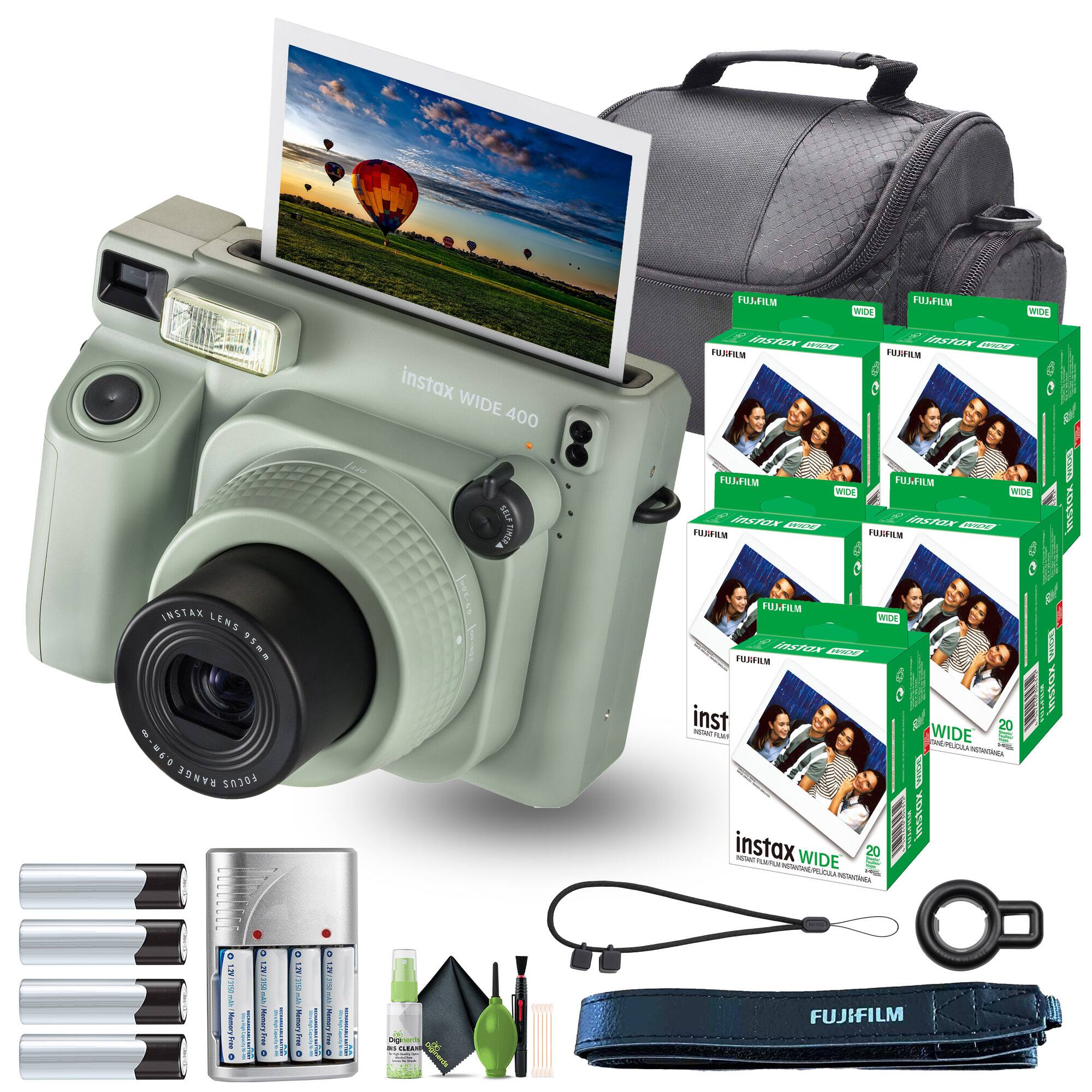 Fujifilm - Instax Wide 400 Instant Film Camera With WIDE Instant Film 100 Sheets - Green