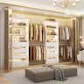 Aheaplus - 6-15Ft Walk-in Closet Organizer: 8 Drawers, 4 Hanging Rods & Tower, Ships in 2 Packages - White