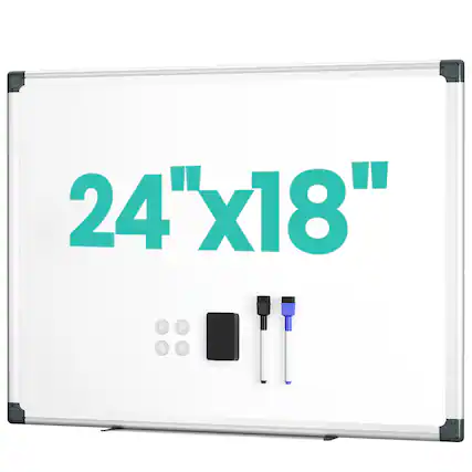 Front. Stylel Star - Magnetic Whiteboard For Wall 36" X 24" Hanging Whiteboards Office School Home Includes Eraser Markers Pen Tray.