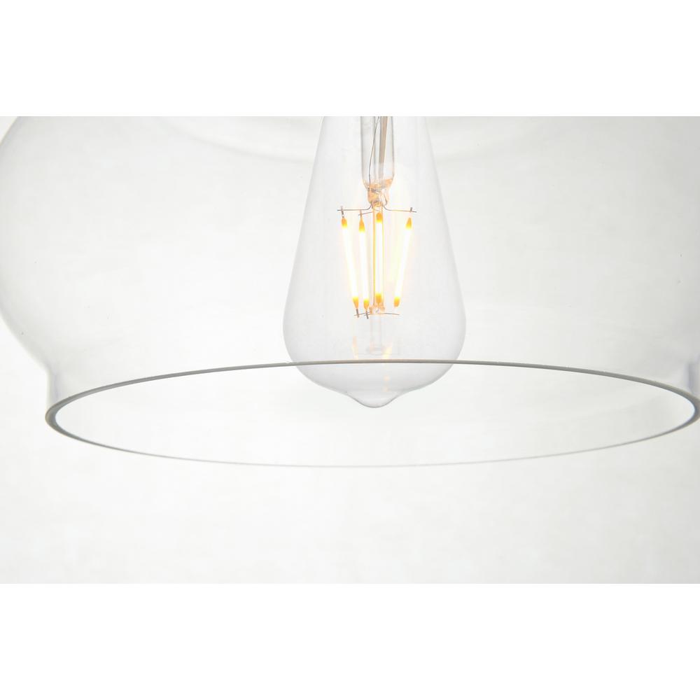 Alt View 1. Living District - Destry 1 Light Brass Pendant With Clear Glass - Brass And Clear.