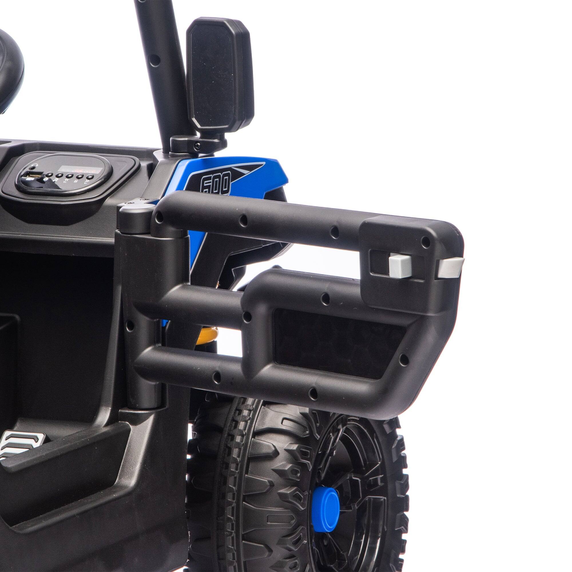 Alt View 5. Boyel Living - 3+ Blue 24V Kids Ride On UTV with Parents Remote Control 110W Motor 4Wheel - blue.
