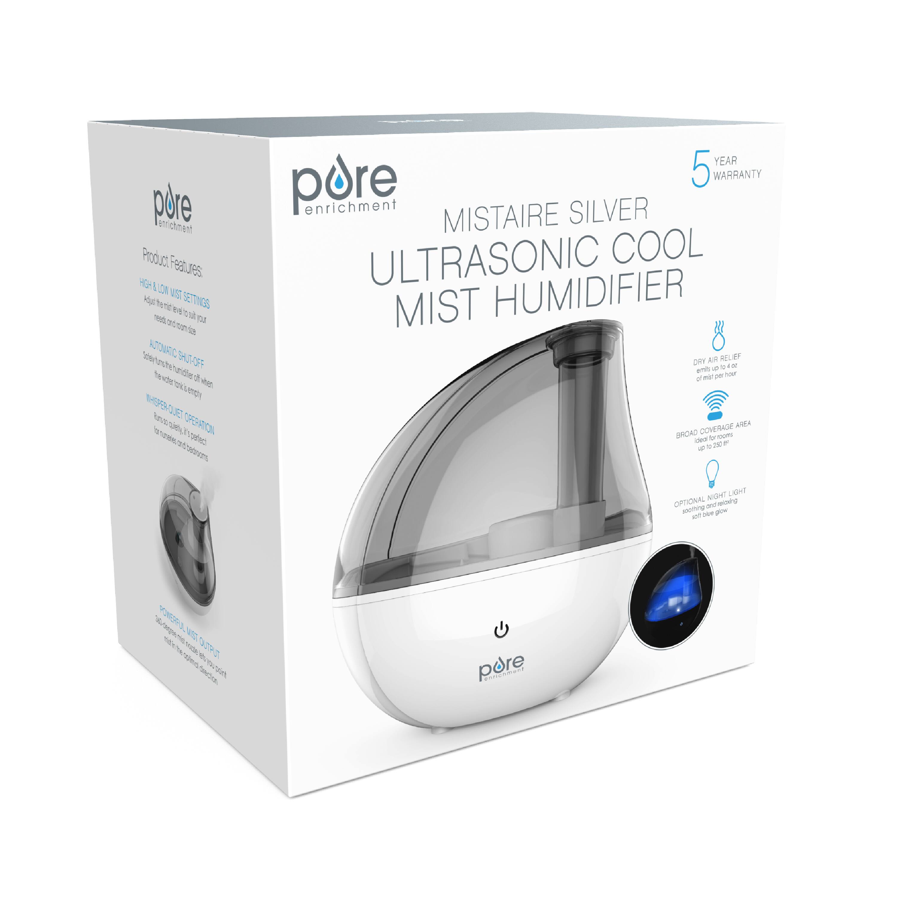Alt View 16. Pure Enrichment - Ultrasonic Cool Mist Humidifier with Optional Night Light - White.