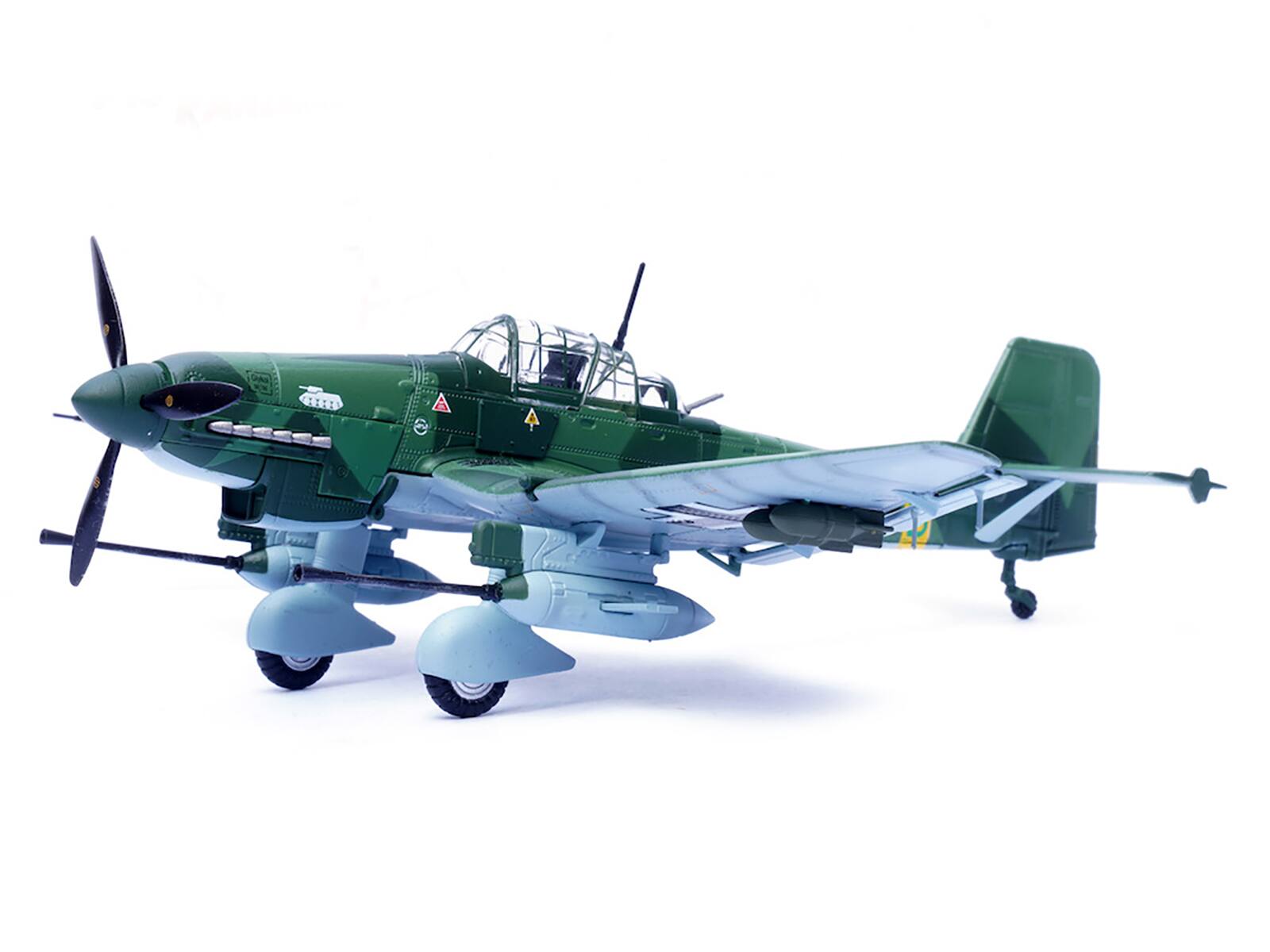 Alt View 1. Panzerkampf - Junkers Ju 87G2 Stuka Bomber Aircraft "Romania" (1944) German Luftwaffe "Wing"Series 1/72 Diecast Model by Panzerkampf.