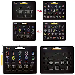 PicassoTiles - PICASSO-TILES 2PK 4-in-1 Magnetic Drawing Board, STEM Toys for Kids 3+