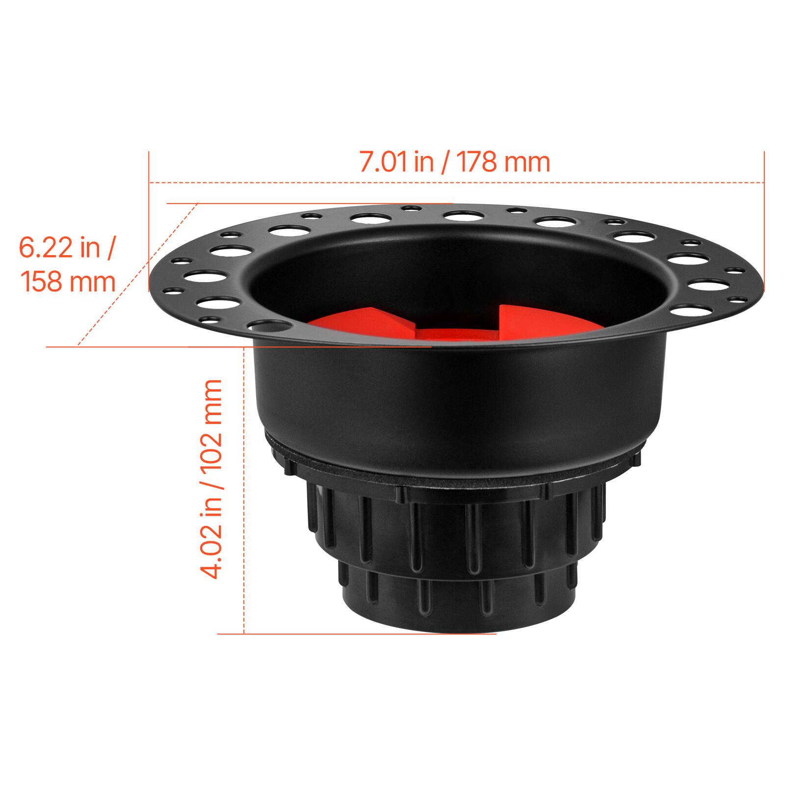 7.01 in / 178 mm  
6.22 in / 158 mm  
4.02 in / 102 mm