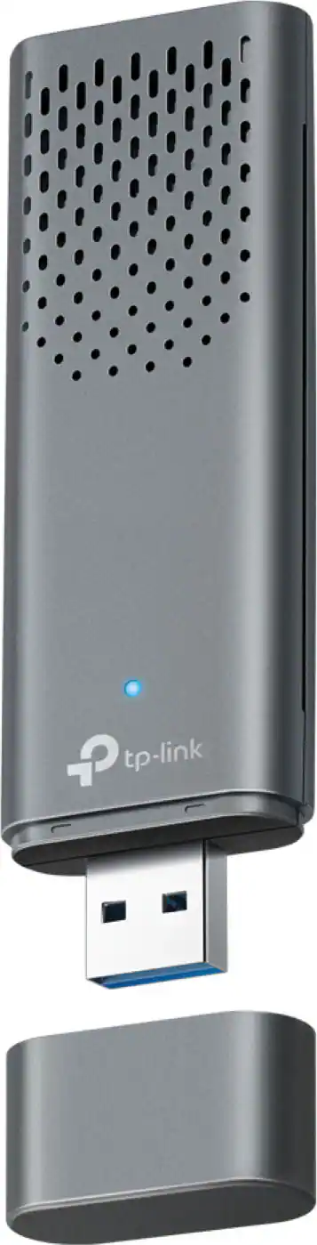 TP-Link - Archer TBE3600U Dual-Band BE3600 3.6 Gbps Wi-Fi 7 Wireless Ultra-Fast USB 3.0 Adapter with Advanced WPA3 Security - Gray