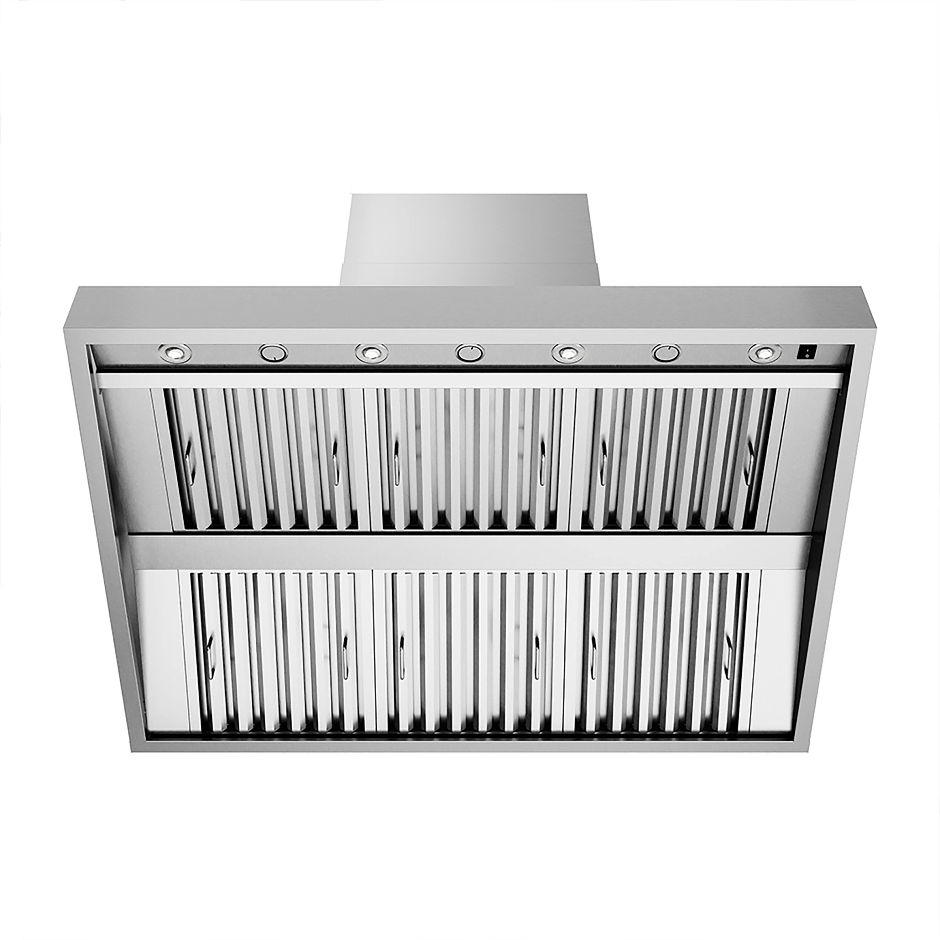 Back. ZLINE - ZLINE 48 in. Wall Mount Outdoor Grill Hood (GOW2-48) - Stainless Steel.