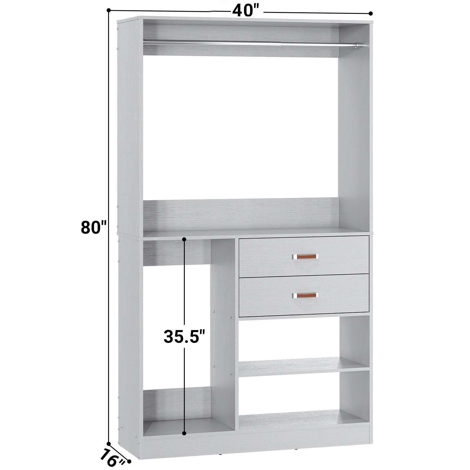 40" x 80" x 35.5" x 16"