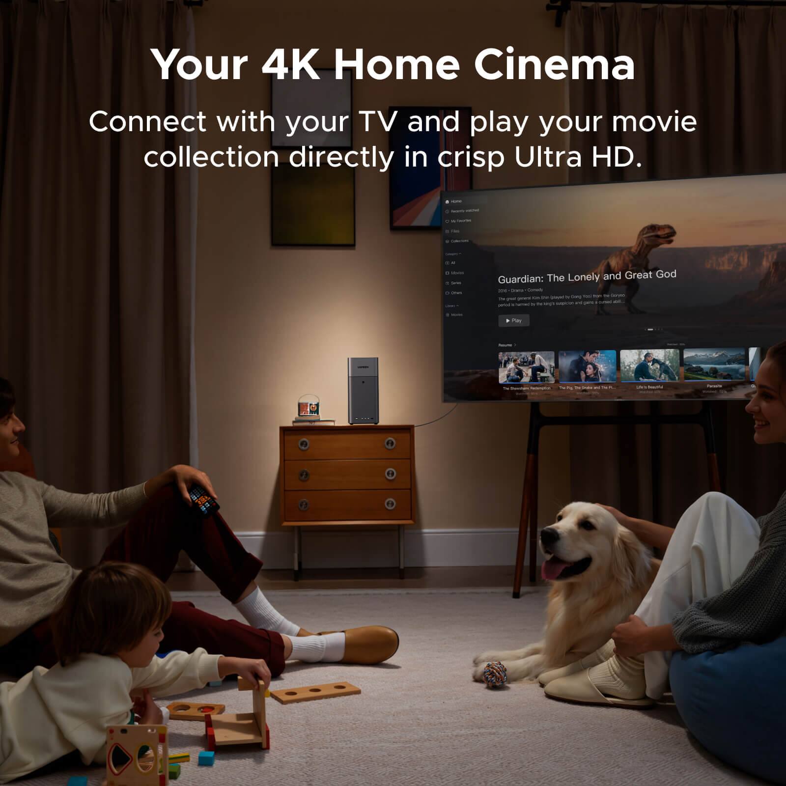 Your 4K Home Cinema  
Connect with your TV and play your movie collection directly in crisp Ultra HD.  

Guardian: The Lonely and Great God