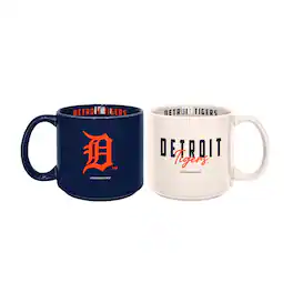Logo Brands - Detroit Tigers 2-Pack 15oz. Stackable Mug Set - Multicolor
