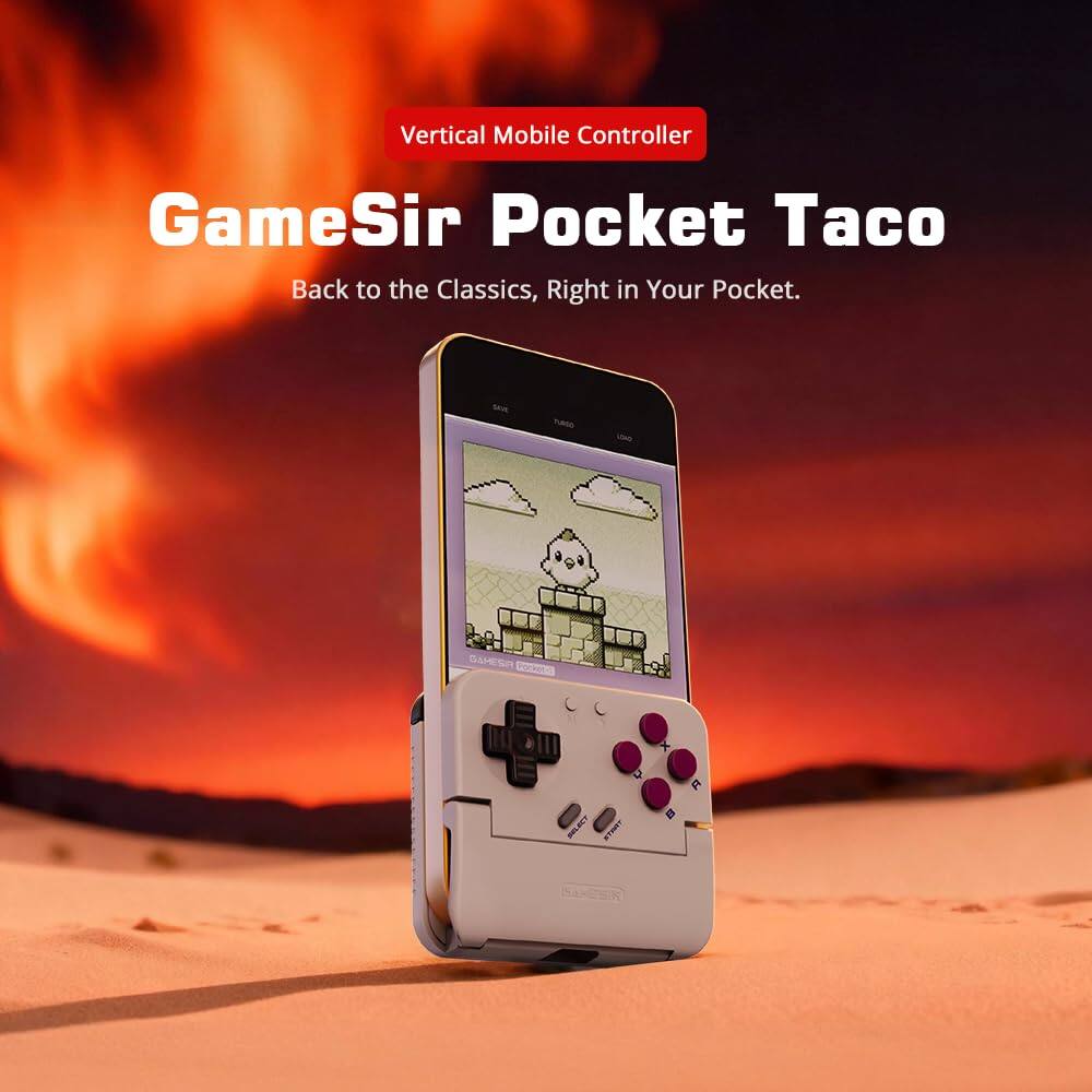 Vertical Mobile Controller  
GameSir Pocket Taco  
Back to the Classics, Right in Your Pocket.