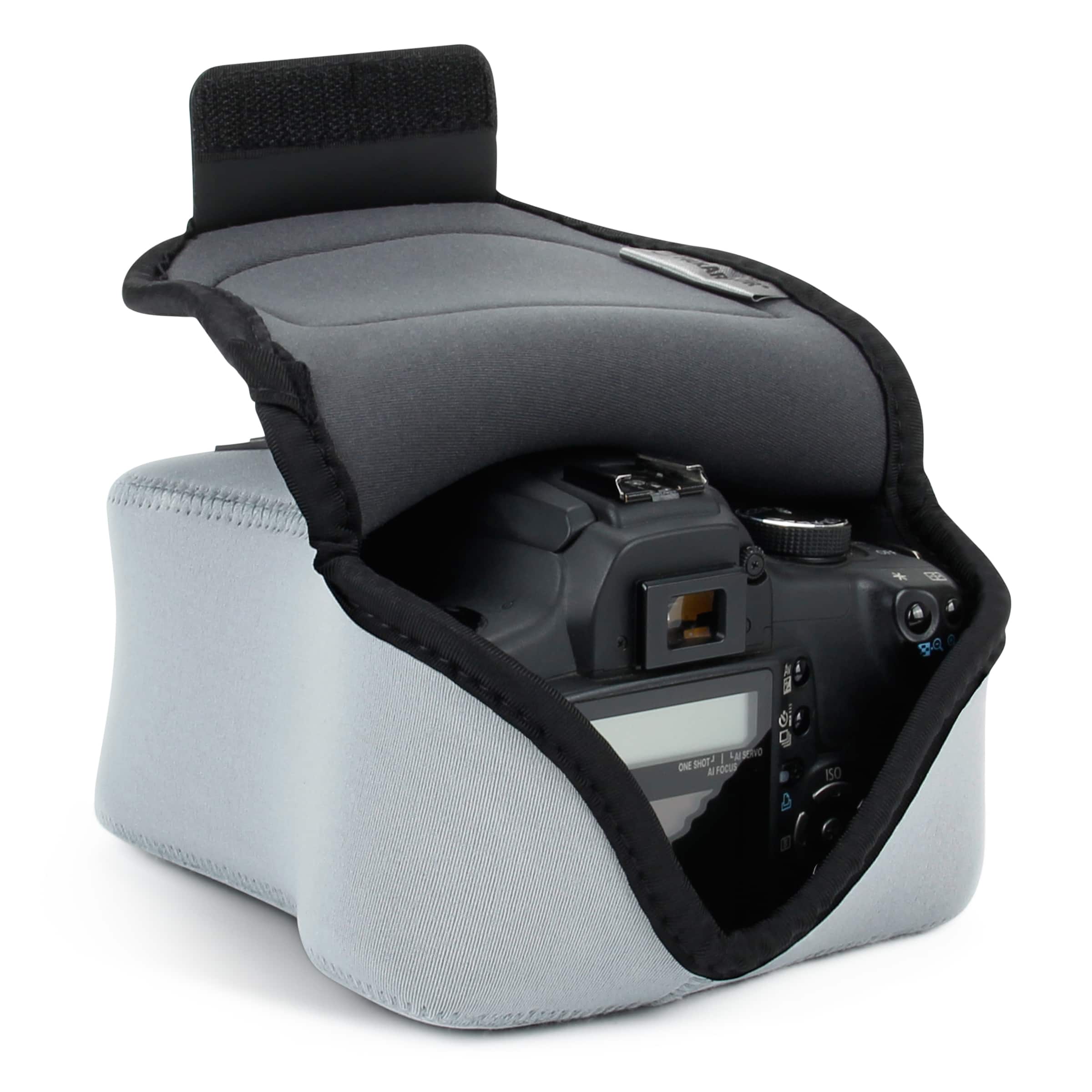 USA Gear - (Medium) Neoprene Camera Sleeve with Accessory Storage & Belt Loop - Gray