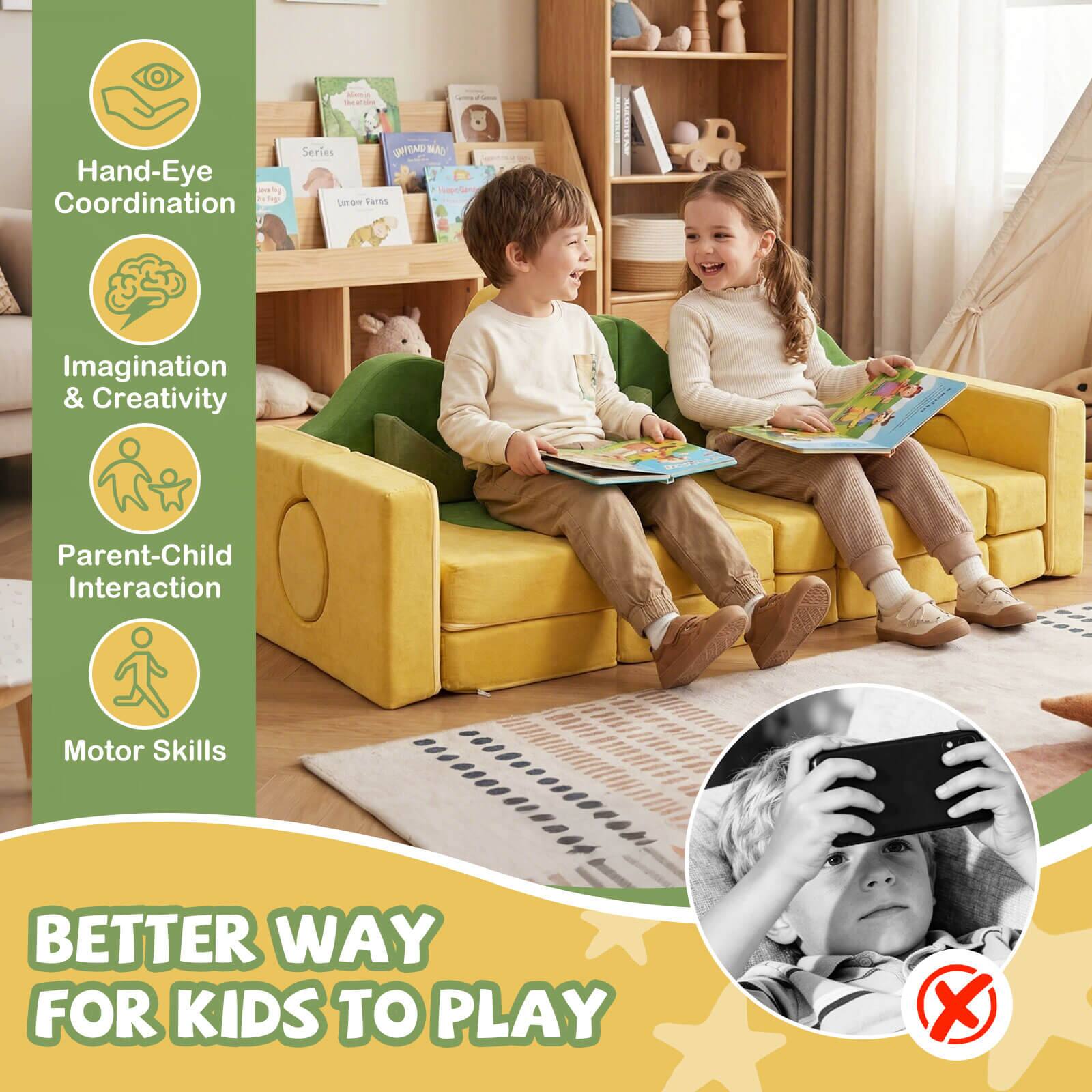 Hand-Eye Coordination  
Imagination & Creativity  
Parent-Child Interaction  
Motor Skills  

BETTER WAY FOR KIDS TO PLAY