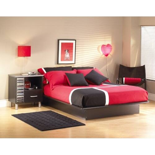 Angle. Hivvago - Hivvago Full Size Modern Platform Bed Frame - Black.